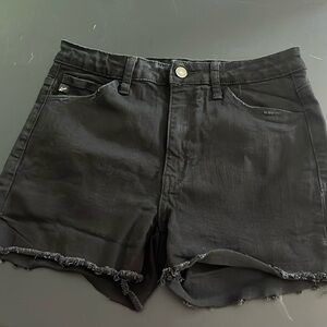 Kancan distressed black denim shorts